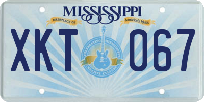 MS license plate XKT067