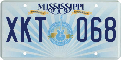 MS license plate XKT068
