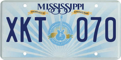 MS license plate XKT070