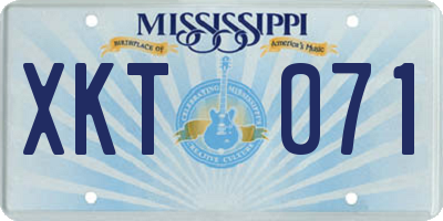 MS license plate XKT071