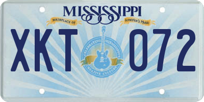 MS license plate XKT072