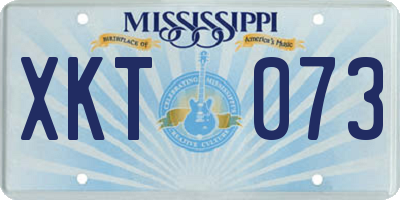 MS license plate XKT073