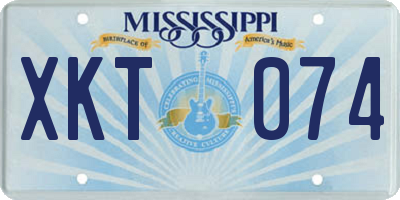 MS license plate XKT074