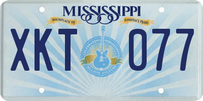 MS license plate XKT077
