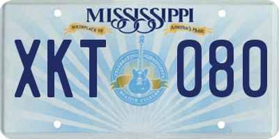 MS license plate XKT080