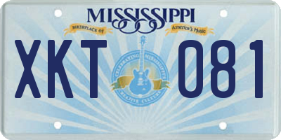 MS license plate XKT081