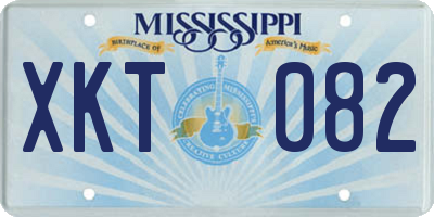 MS license plate XKT082
