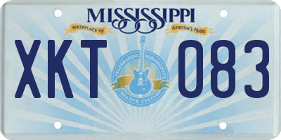 MS license plate XKT083