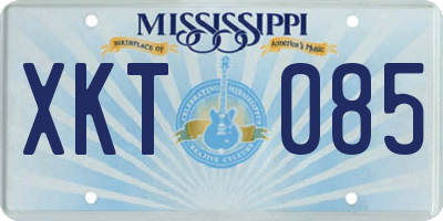 MS license plate XKT085