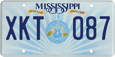 MS license plate XKT087