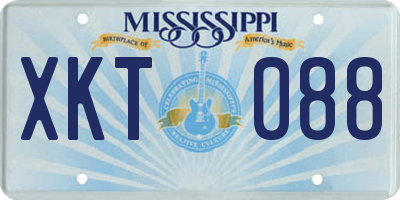 MS license plate XKT088