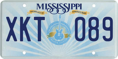 MS license plate XKT089