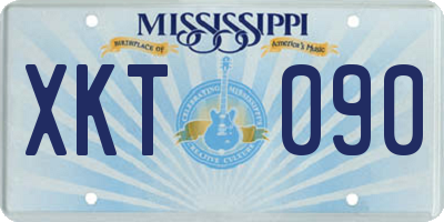 MS license plate XKT090