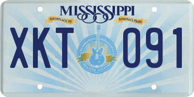 MS license plate XKT091