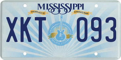 MS license plate XKT093