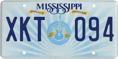 MS license plate XKT094