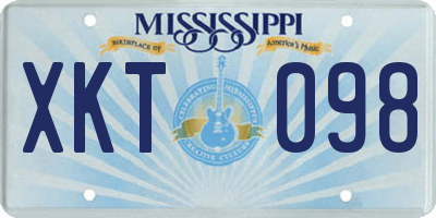 MS license plate XKT098
