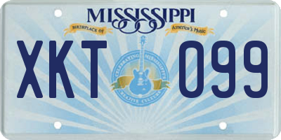 MS license plate XKT099
