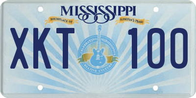 MS license plate XKT100
