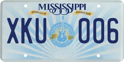 MS license plate XKU006