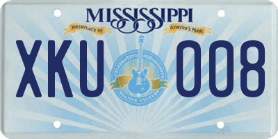 MS license plate XKU008