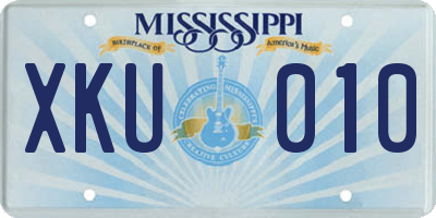 MS license plate XKU010