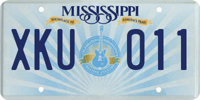 MS license plate XKU011