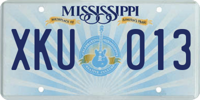 MS license plate XKU013