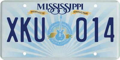 MS license plate XKU014