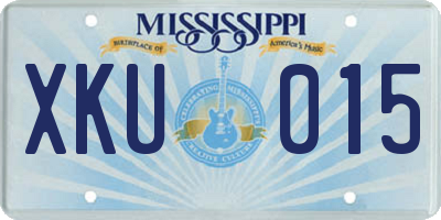 MS license plate XKU015