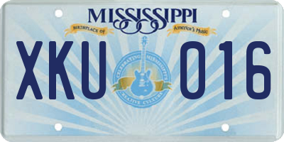 MS license plate XKU016