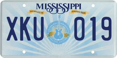 MS license plate XKU019
