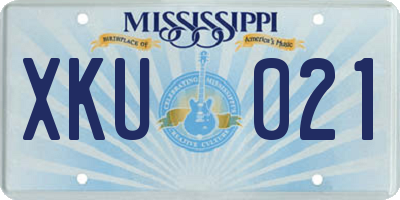 MS license plate XKU021