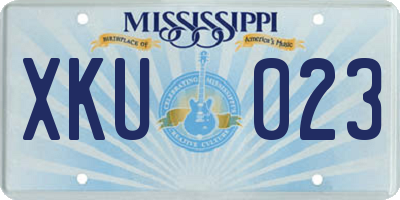 MS license plate XKU023
