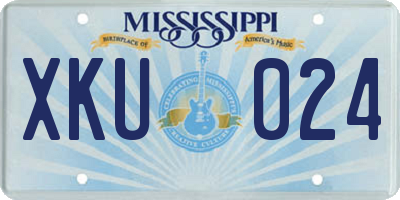 MS license plate XKU024