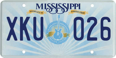 MS license plate XKU026