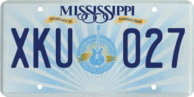 MS license plate XKU027