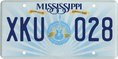 MS license plate XKU028