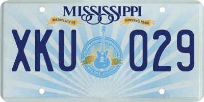 MS license plate XKU029