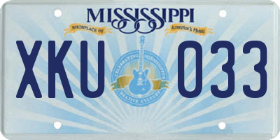 MS license plate XKU033