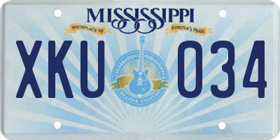 MS license plate XKU034