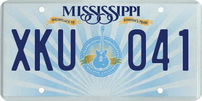 MS license plate XKU041