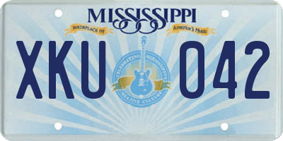 MS license plate XKU042