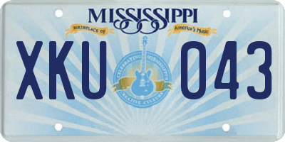 MS license plate XKU043