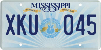 MS license plate XKU045