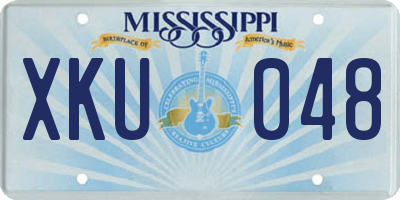 MS license plate XKU048