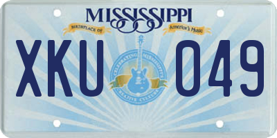 MS license plate XKU049