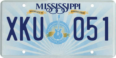MS license plate XKU051