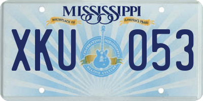 MS license plate XKU053