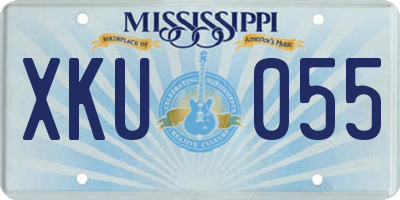 MS license plate XKU055